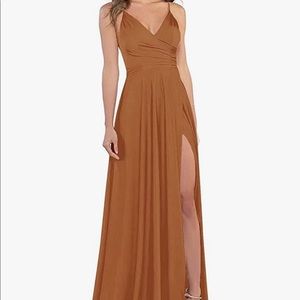 Rust Bridesmaid Satin Dress